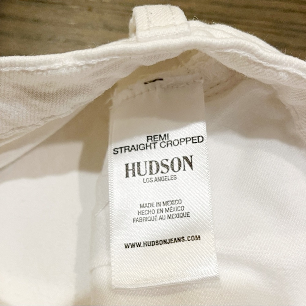 Hudson Remi High-Rise Straight Crop Jean White Raw Hem Size 28 - Picture 7 of 10